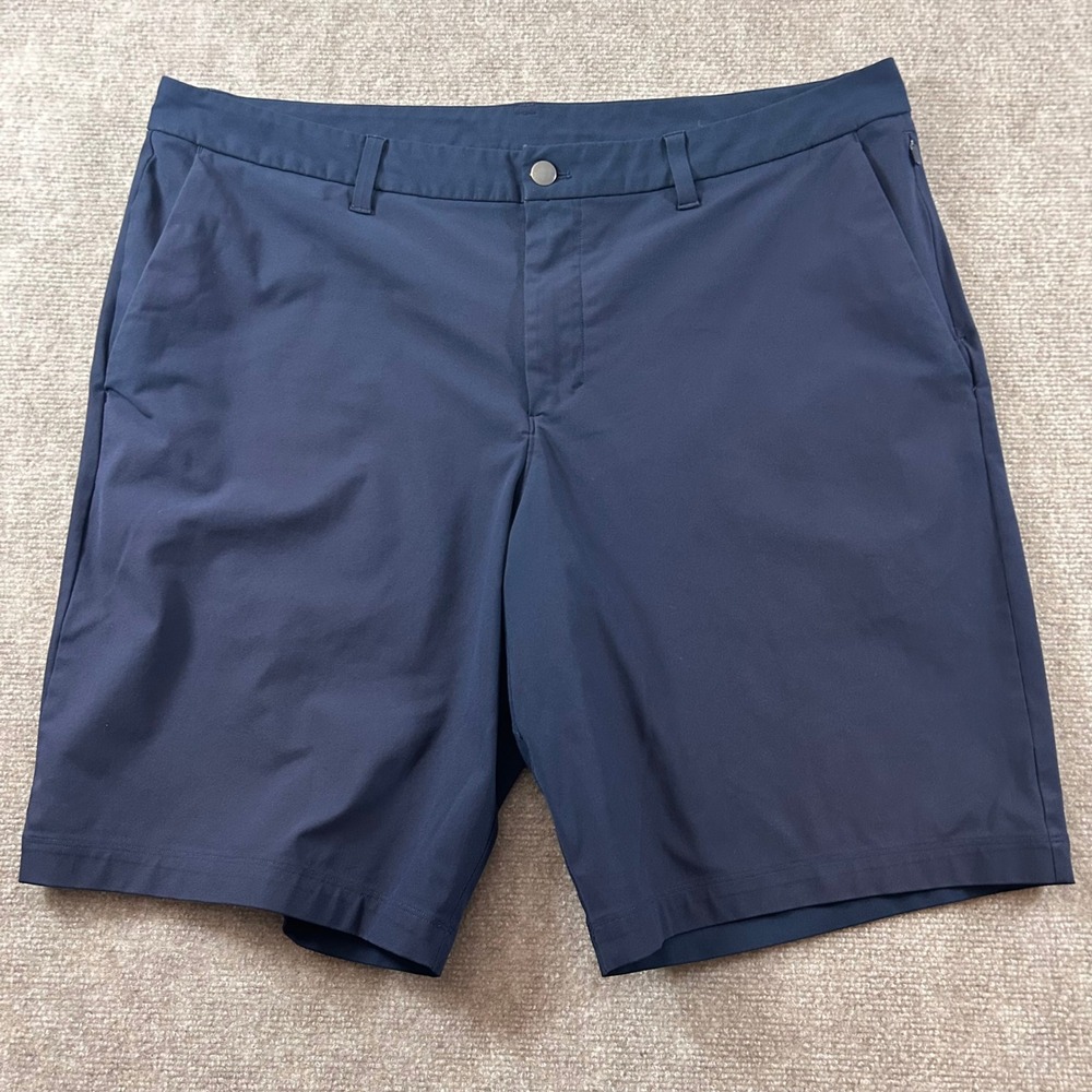 Lululemon Commission Shorts Mens 38 Navy Blue Tech Performance 10 Inch Golf